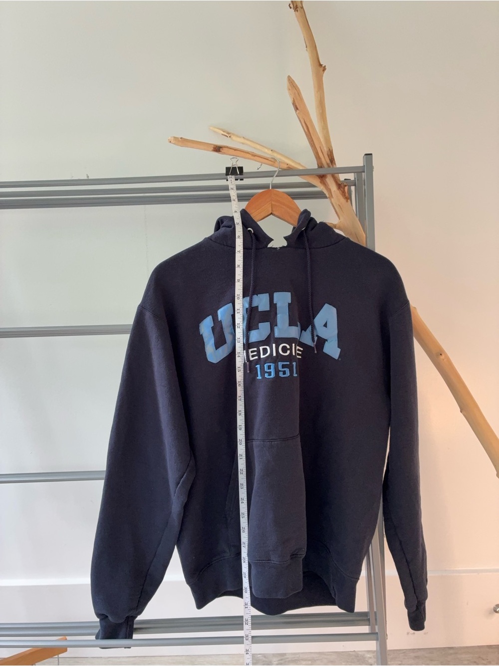 UCLA Med Champion Navy Hoodie with Light Blue Appliqué